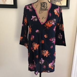 J Crew blue floral tunic